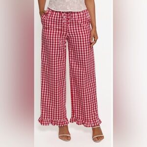 Petal and Pup via Nordstrom Red and White Gingham Wide-Leg Pants